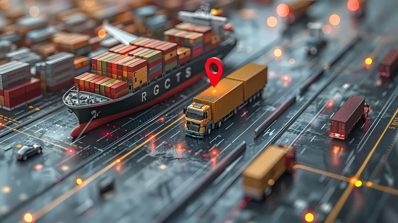 logistics-means-transport-together-with-technological-futuristic-holograms Logistics means transport together with technological futuristic holograms